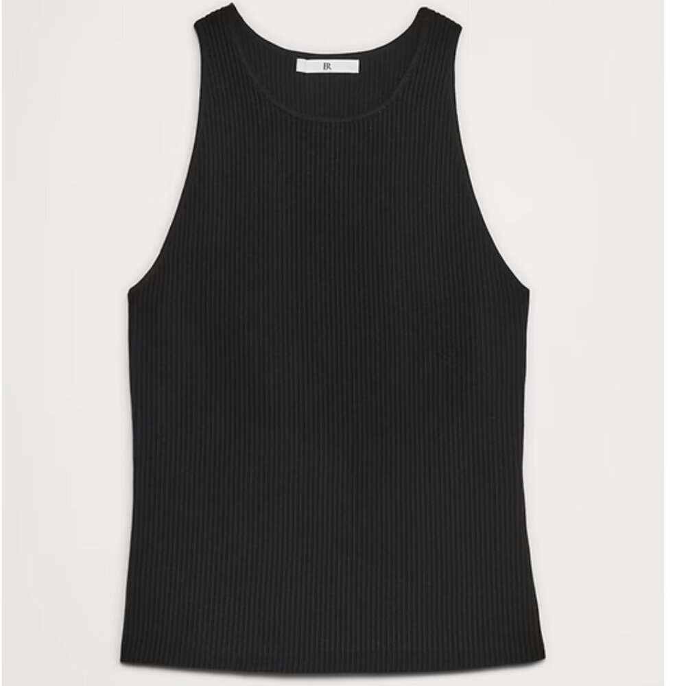 Banana Republic Sculpted Ribbed Tank, Black, Small NWOT